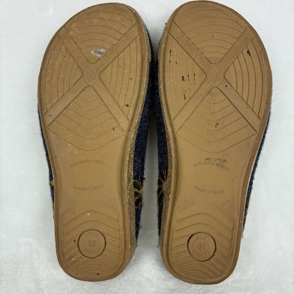 Taos Woolderness 2 Wool Clogs Women’s Size 38 US 7.5 Navy Floral Embroidered - Picture 10 of 13